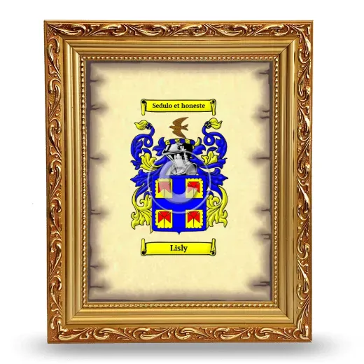 Lisly Coat of Arms Framed - Gold