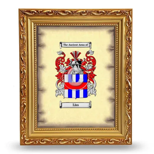 Liss Coat of Arms Framed - Gold