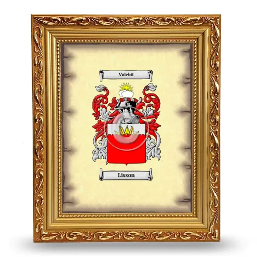 Lisson Coat of Arms Framed - Gold