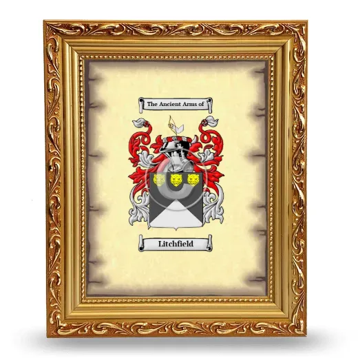 Litchfield Coat of Arms Framed - Gold