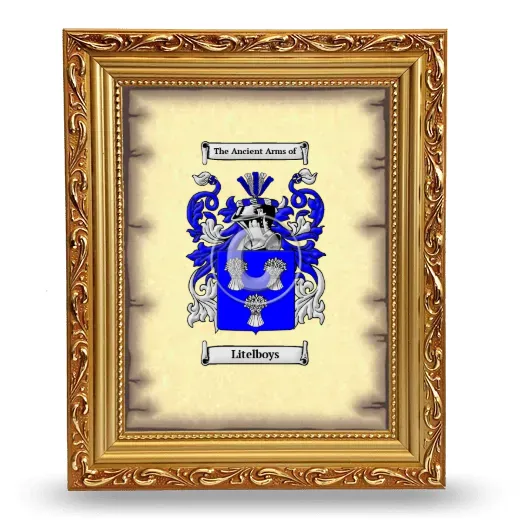 Litelboys Coat of Arms Framed - Gold