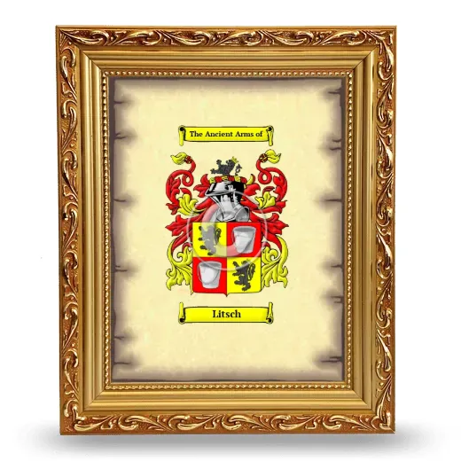 Litsch Coat of Arms Framed - Gold