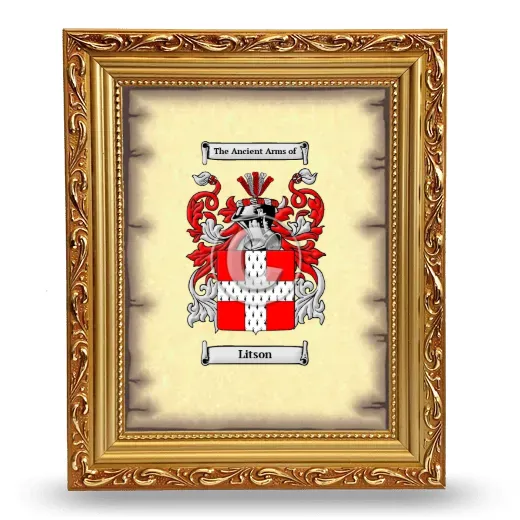 Litson Coat of Arms Framed - Gold