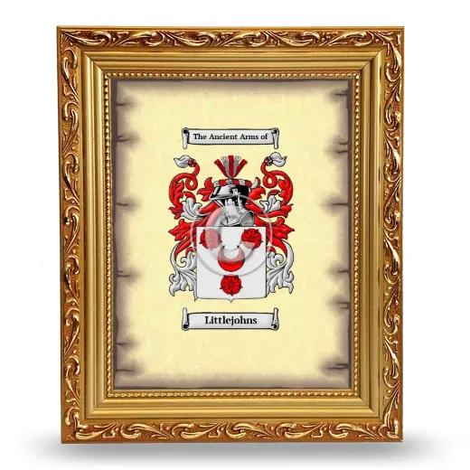 Littlejohns Coat of Arms Framed - Gold