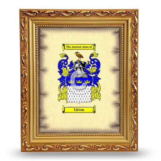 Litton Coat of Arms Framed - Gold