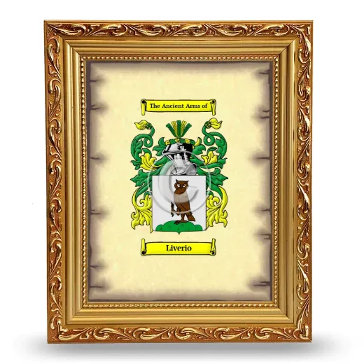 Liverio Coat of Arms Framed - Gold
