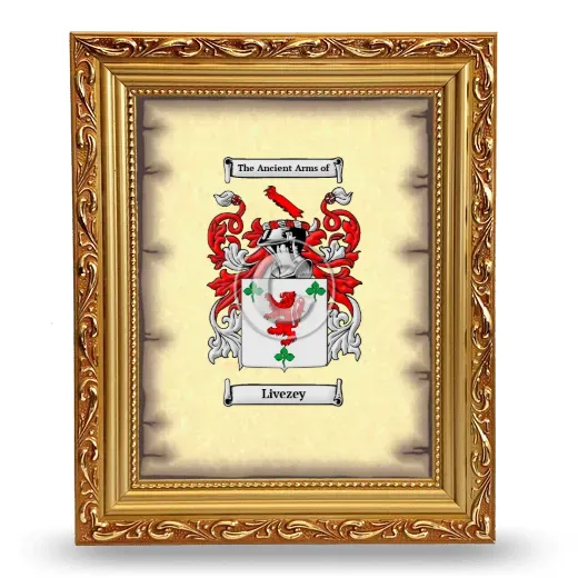 Livezey Coat of Arms Framed - Gold