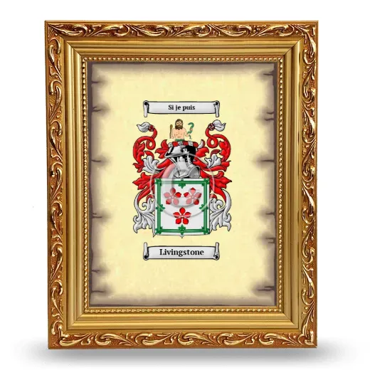 Livingstone Coat of Arms Framed - Gold