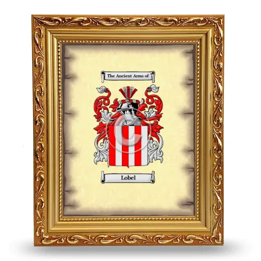 Lobel Coat of Arms Framed - Gold