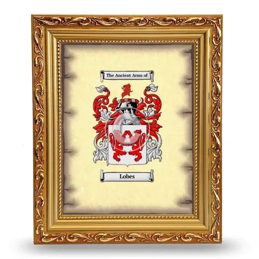 Lobes Coat of Arms Framed - Gold