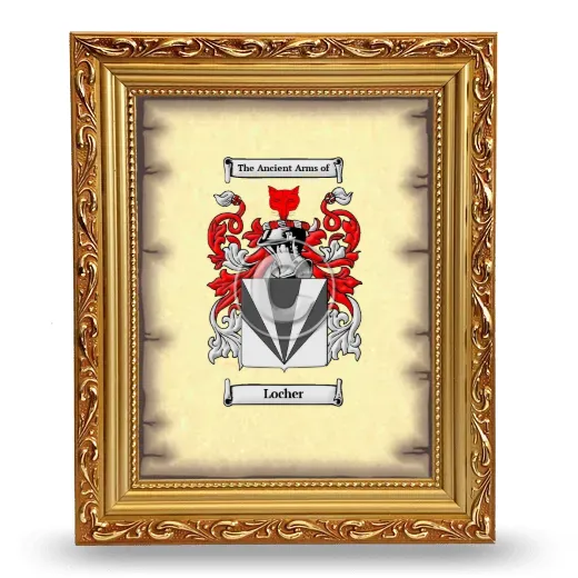 Locher Coat of Arms Framed - Gold