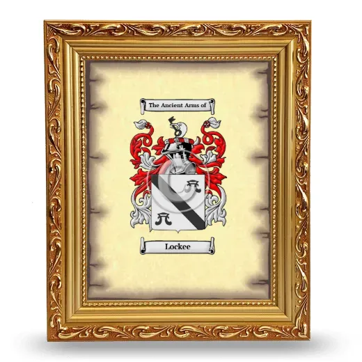 Lockee Coat of Arms Framed - Gold