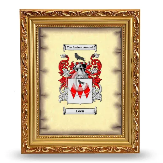Loen Coat of Arms Framed - Gold