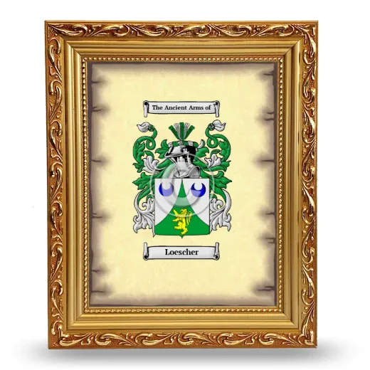 Loescher Coat of Arms Framed - Gold