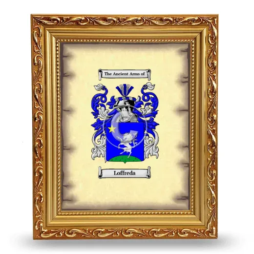 Loffreda Coat of Arms Framed - Gold