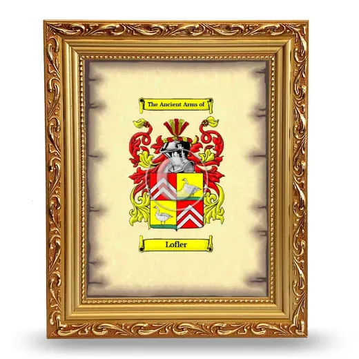 Lofler Coat of Arms Framed - Gold