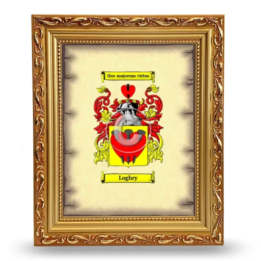 Loghry Coat of Arms Framed - Gold