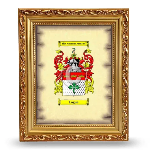 Logue Coat of Arms Framed - Gold