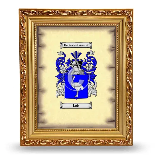 Lois Coat of Arms Framed - Gold