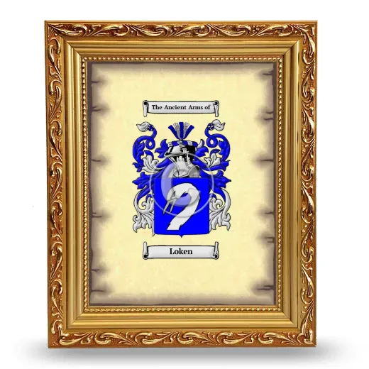 Loken Coat of Arms Framed - Gold