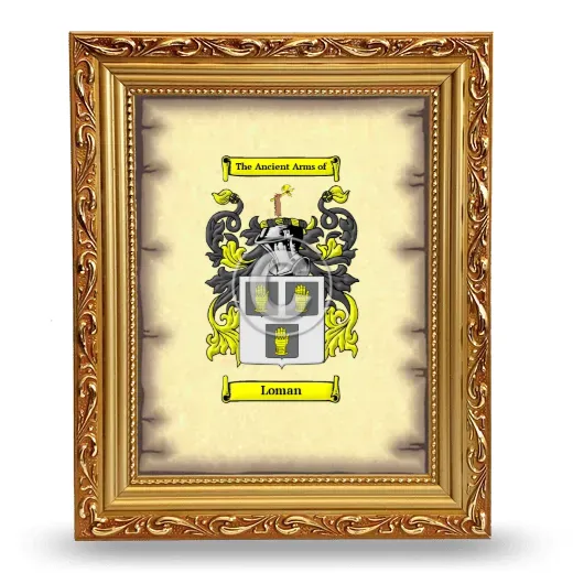 Loman Coat of Arms Framed - Gold