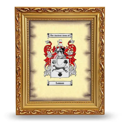 Lomas Coat of Arms Framed - Gold
