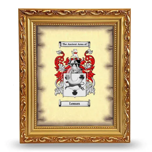 Lomax Coat of Arms Framed - Gold