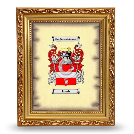 Lomb Coat of Arms Framed - Gold