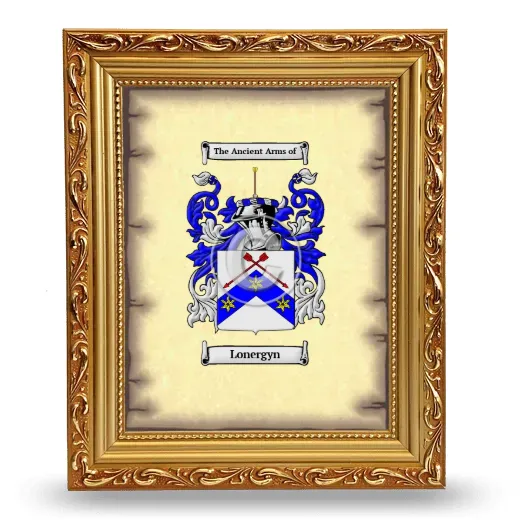Lonergyn Coat of Arms Framed - Gold