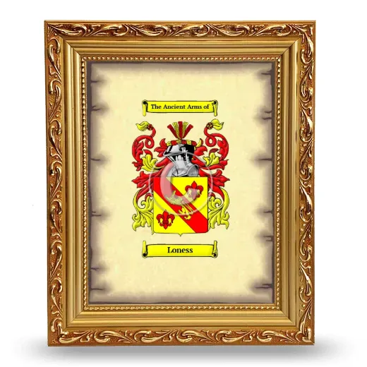 Loness Coat of Arms Framed - Gold