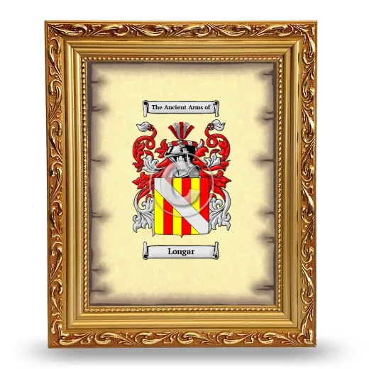 Longar Coat of Arms Framed - Gold