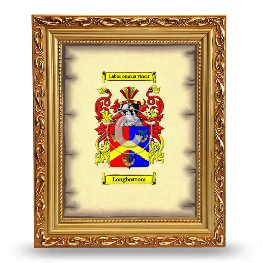 Longbottom Coat of Arms Framed - Gold
