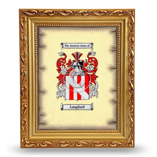 Longford Coat of Arms Framed - Gold