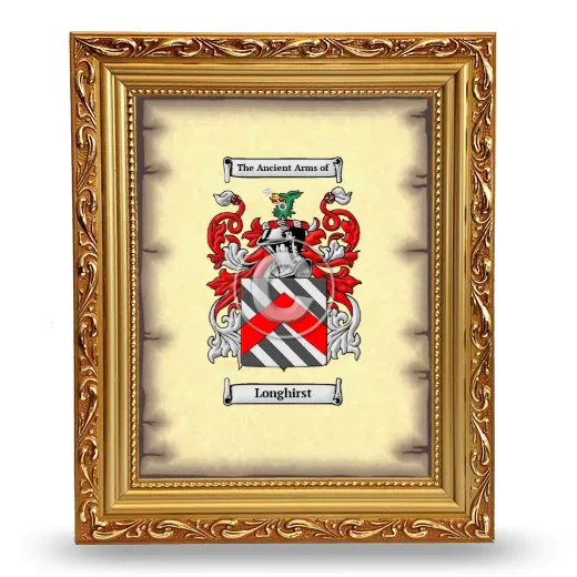 Longhirst Coat of Arms Framed - Gold