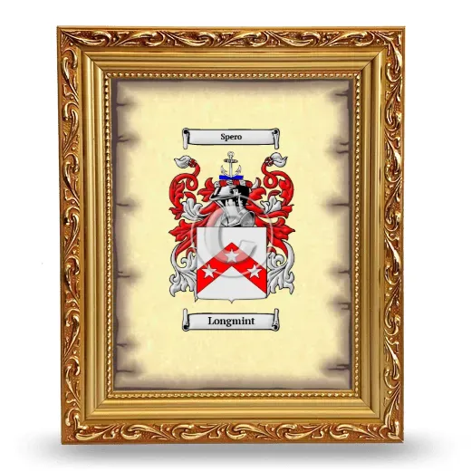 Longmint Coat of Arms Framed - Gold