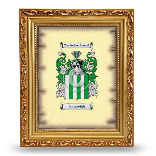 Longseigh Coat of Arms Framed - Gold