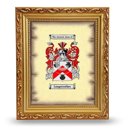 Longstrother Coat of Arms Framed - Gold