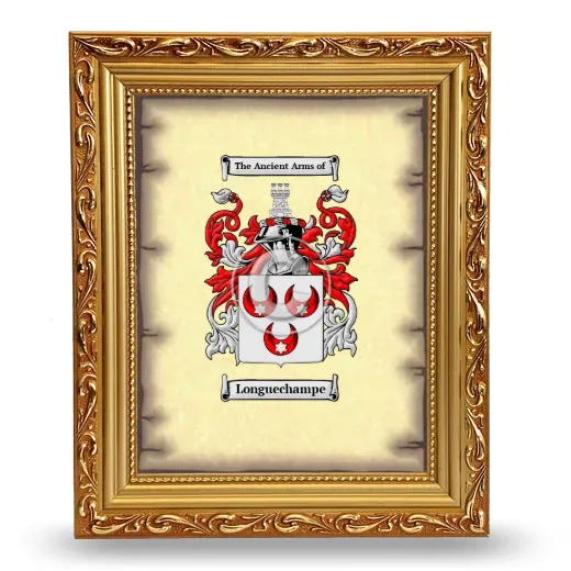 Longuechampe Coat of Arms Framed - Gold