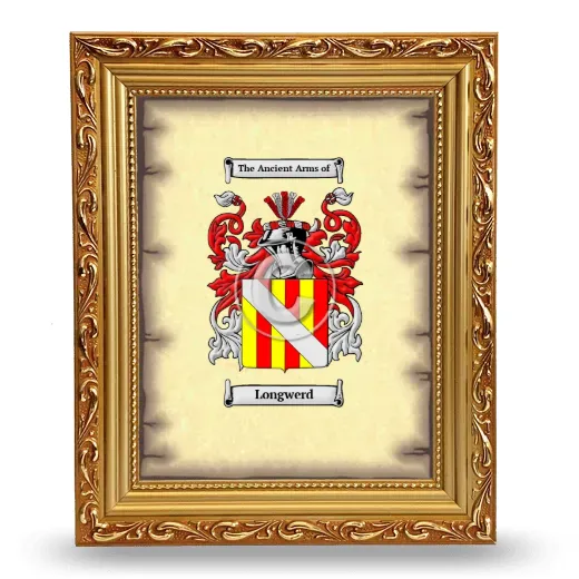 Longwerd Coat of Arms Framed - Gold