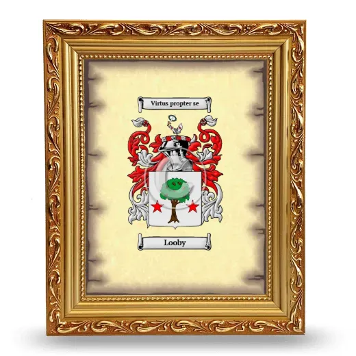 Looby Coat of Arms Framed - Gold