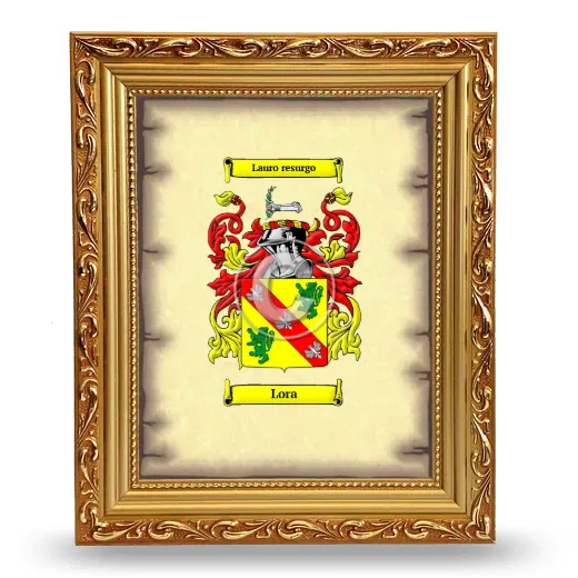 Lora Coat of Arms Framed - Gold