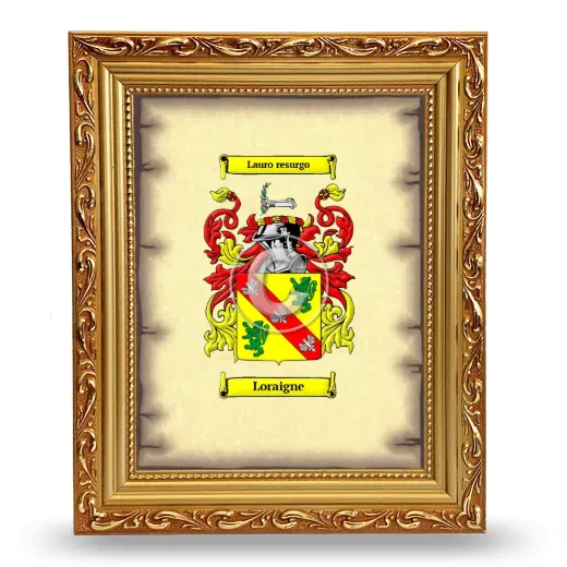 Loraigne Coat of Arms Framed - Gold