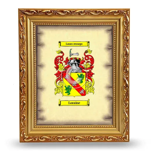 Loraine Coat of Arms Framed - Gold