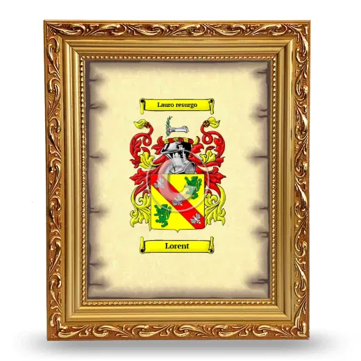 Lorent Coat of Arms Framed - Gold