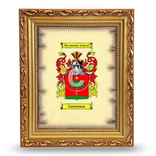 Lorenzana Coat of Arms Framed - Gold