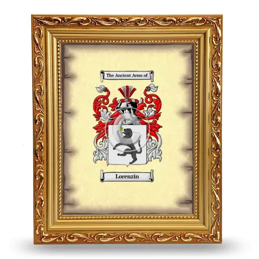 Lorenzin Coat of Arms Framed - Gold