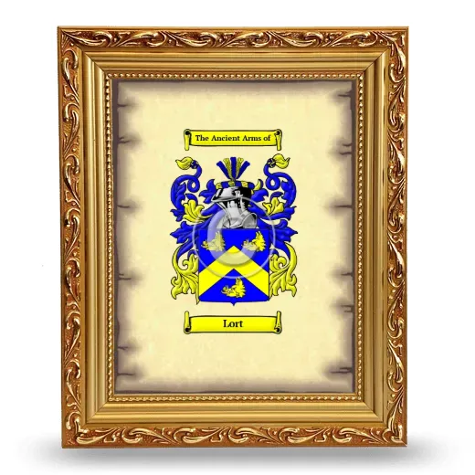 Lort Coat of Arms Framed - Gold