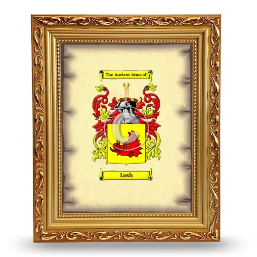 Losh Coat of Arms Framed - Gold