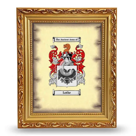 Lothe Coat of Arms Framed - Gold