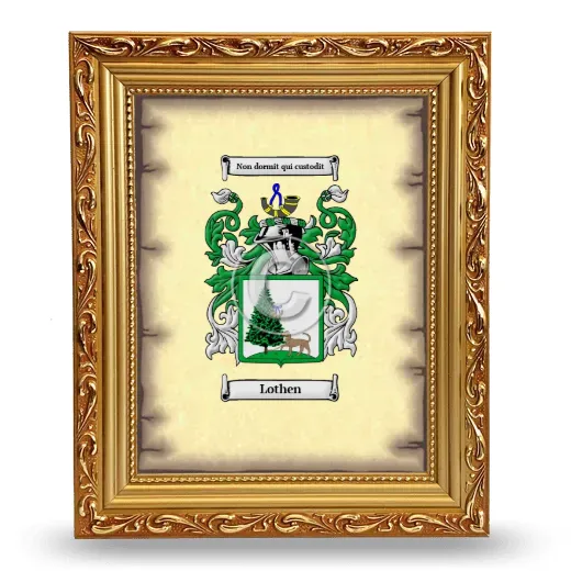 Lothen Coat of Arms Framed - Gold
